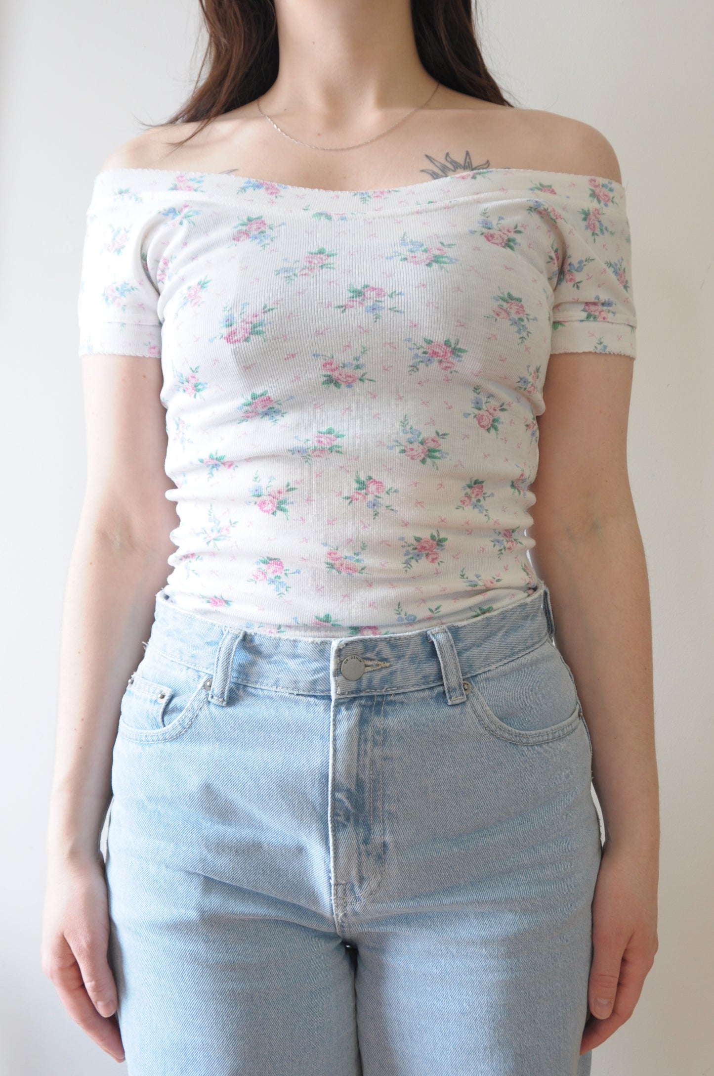 Manche courte fleurs de printemps