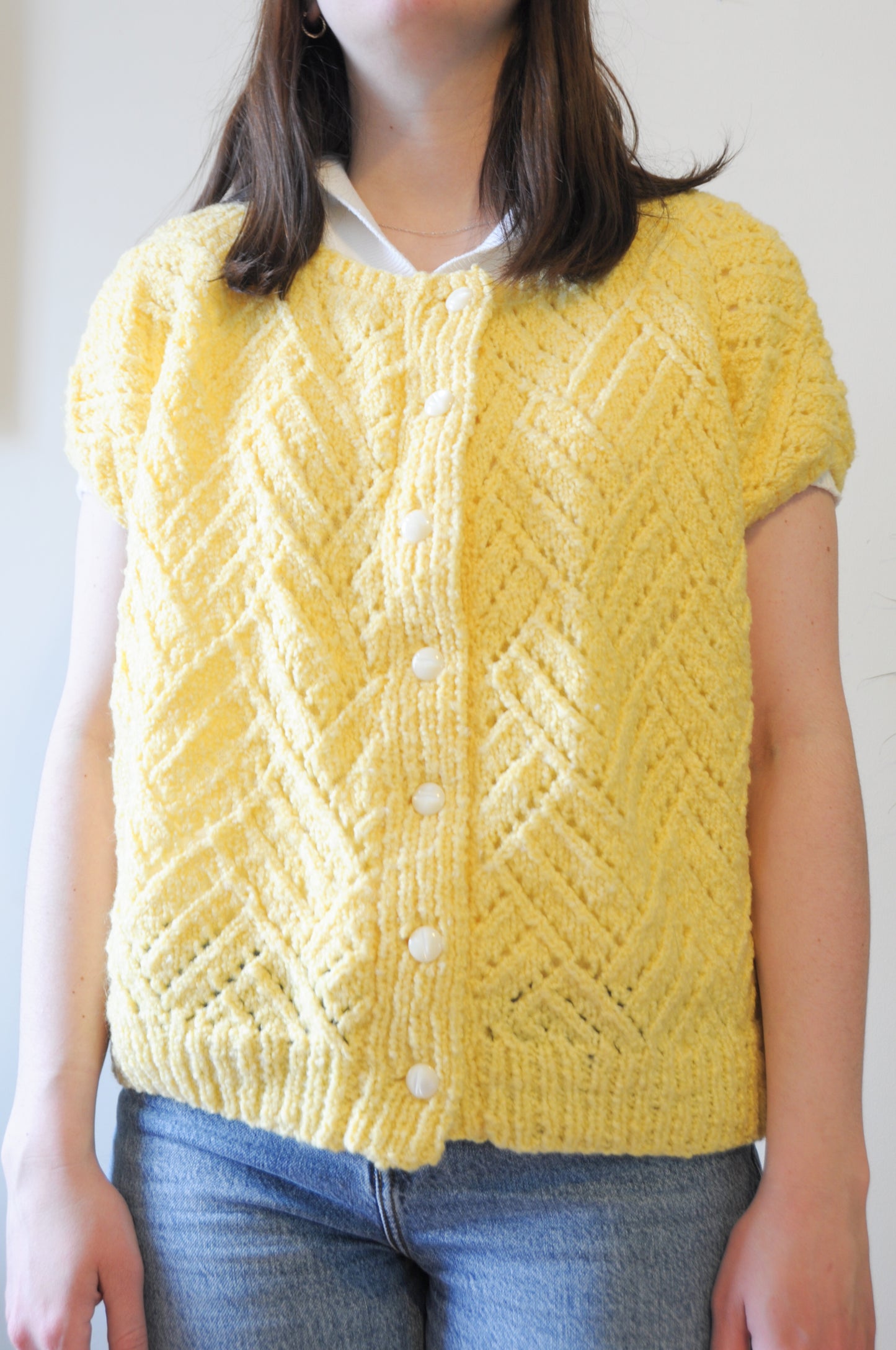 Veste tricot canari