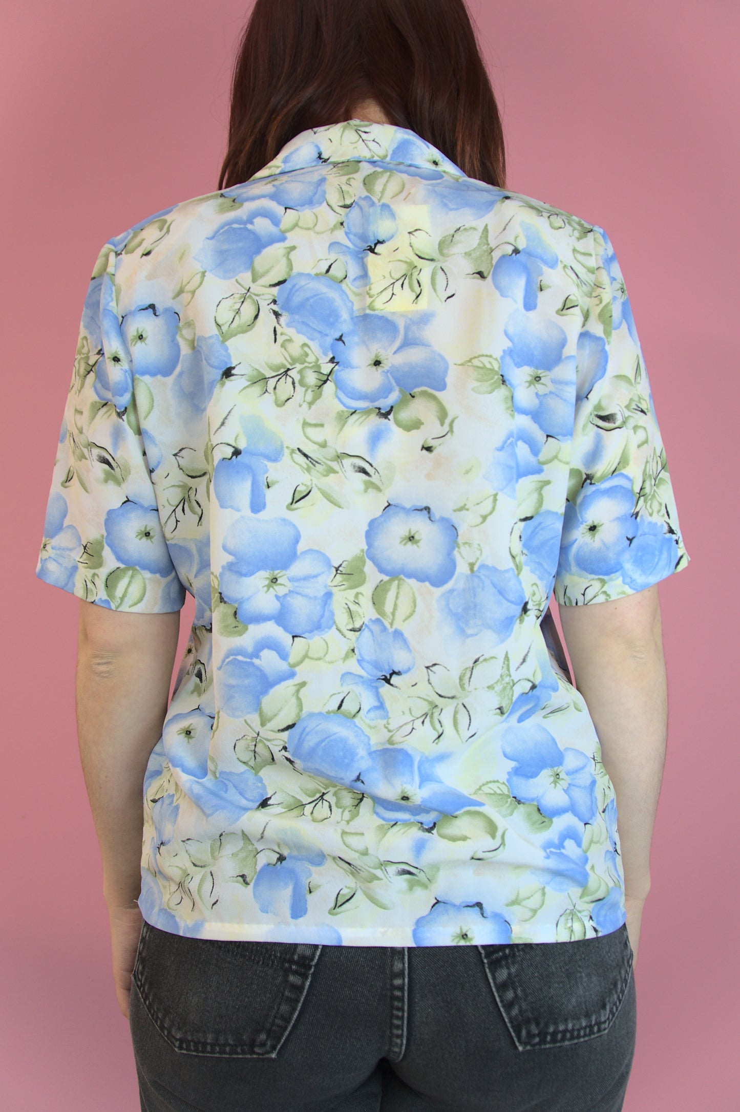 Blouse fleurs bleues