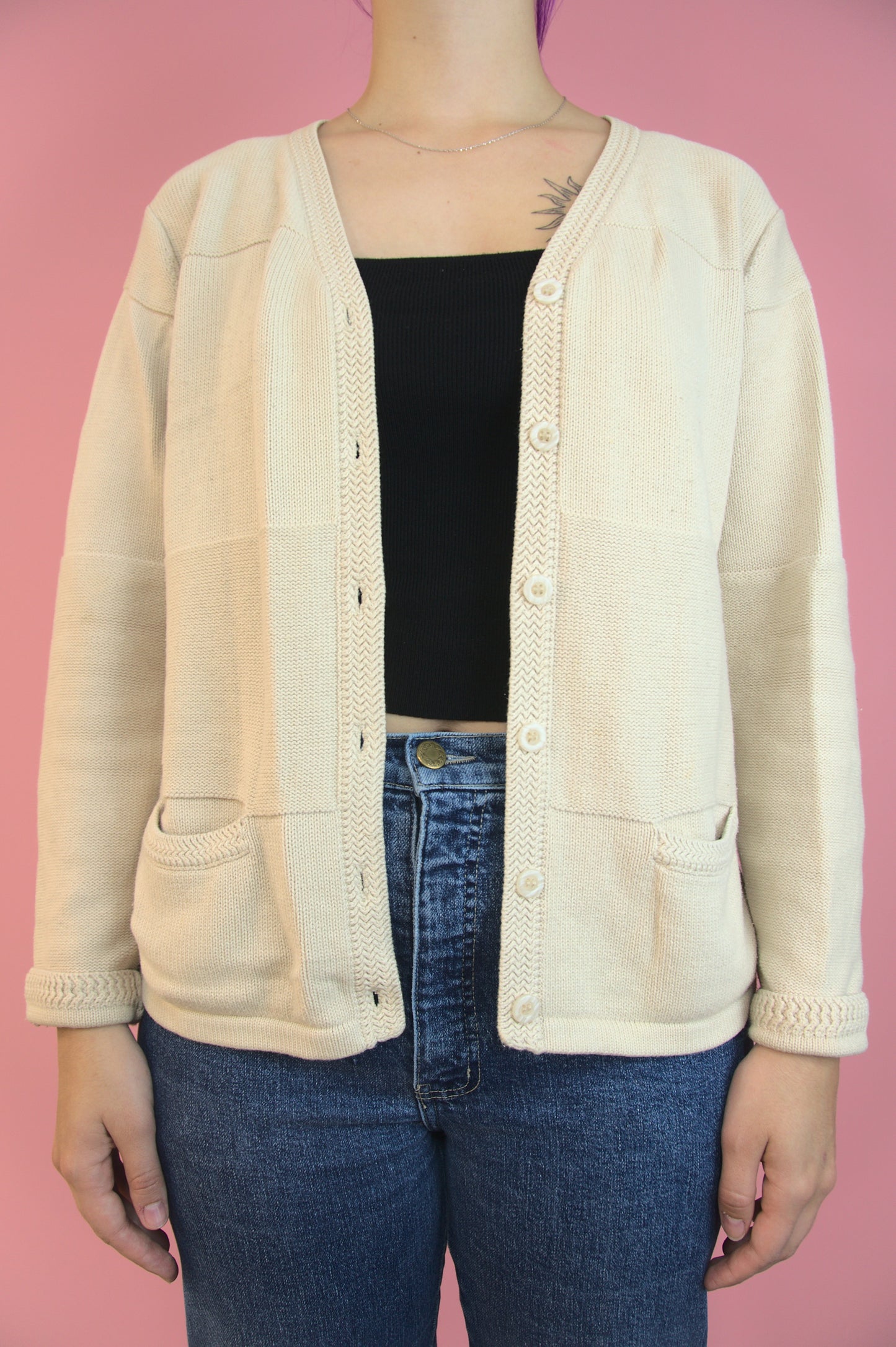 Cardigan coton beige