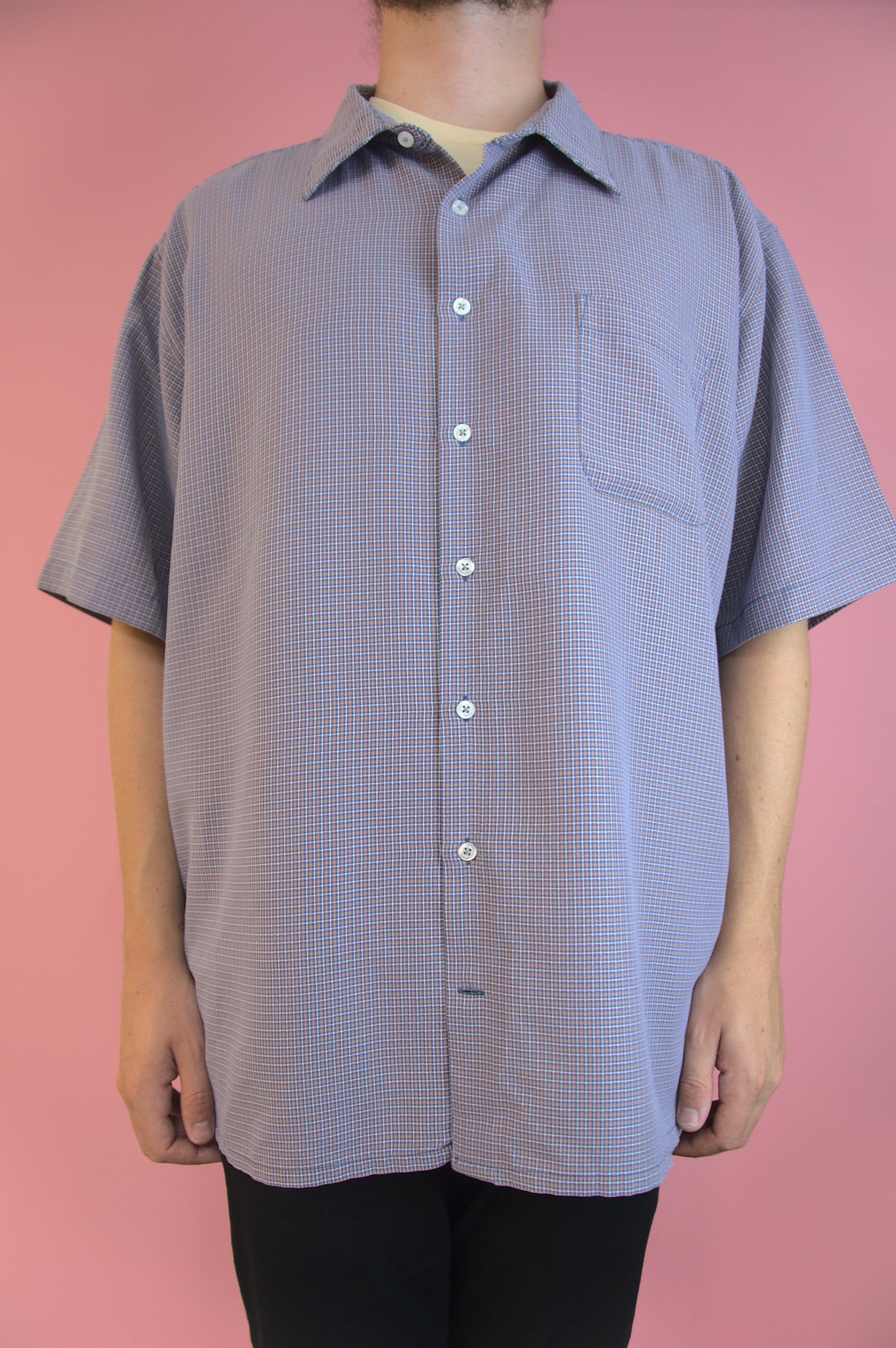 Chemise quadrillée mauve