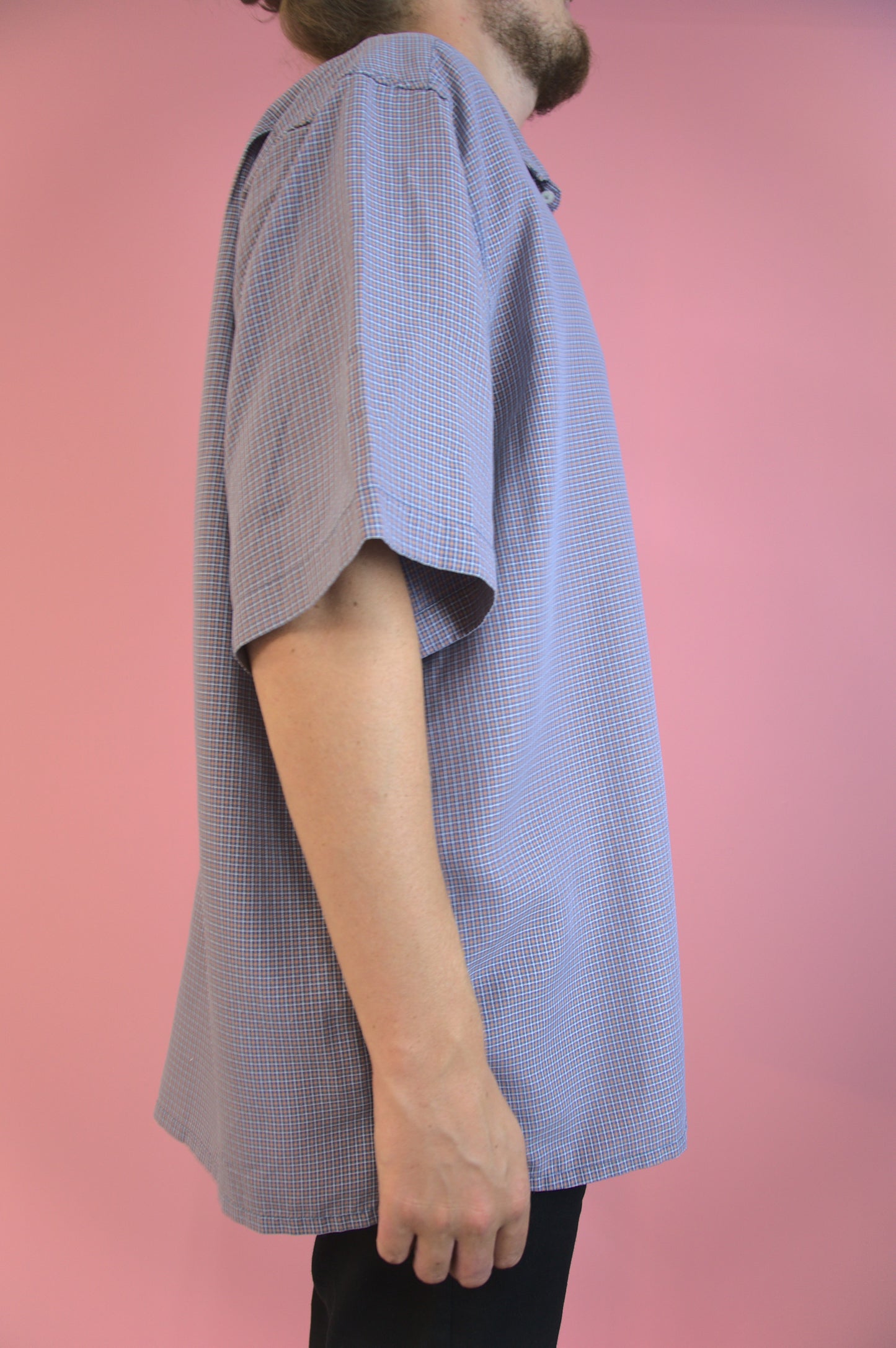 Chemise quadrillée mauve