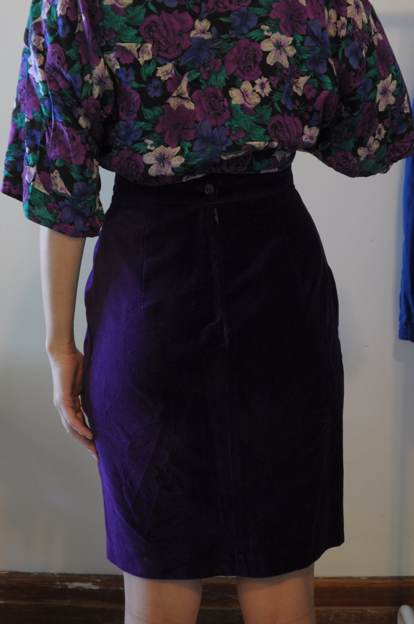 Jupe en velours mauve