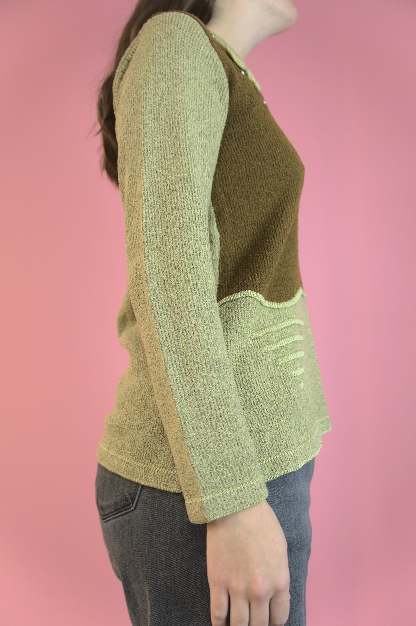 Tricot broderie perles