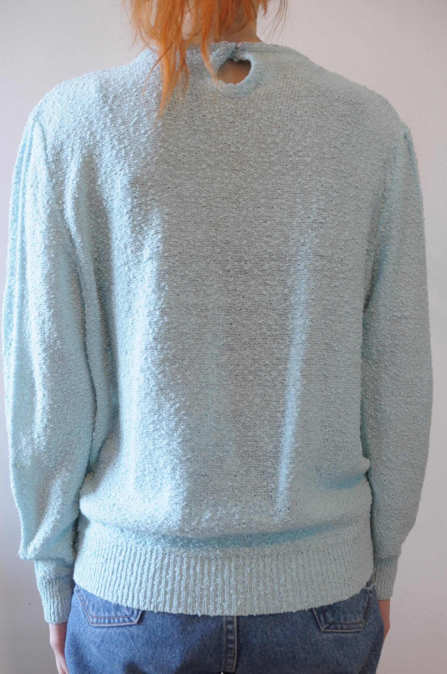 Manche longue bleu pastel