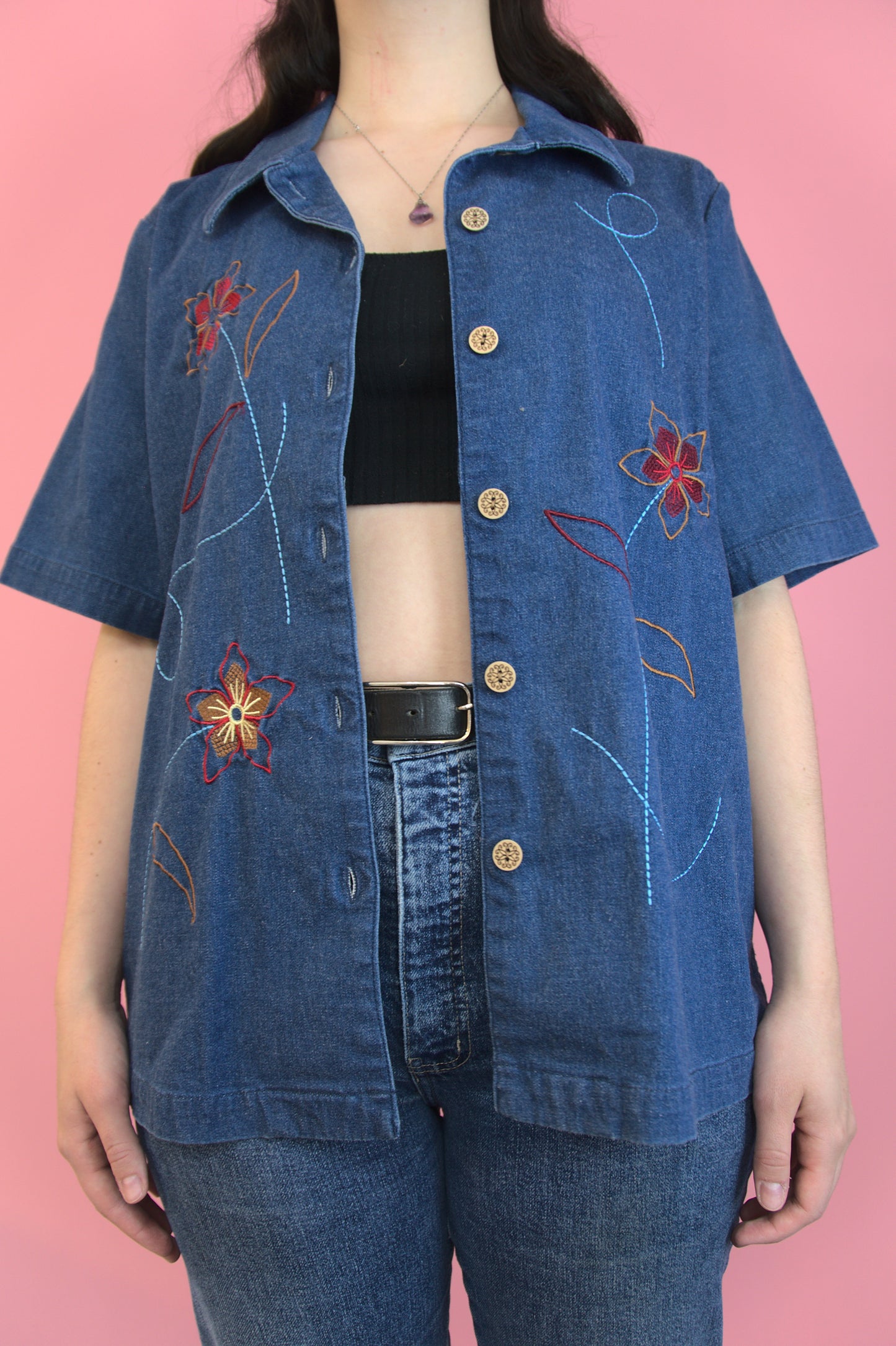 Chemise Alia jeans et broderies