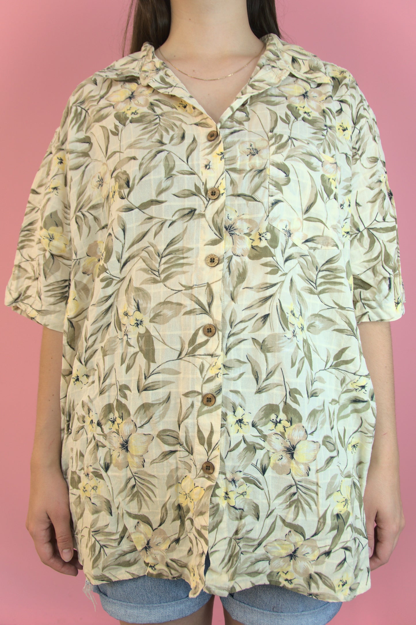 Chemise hibiscus jaunes