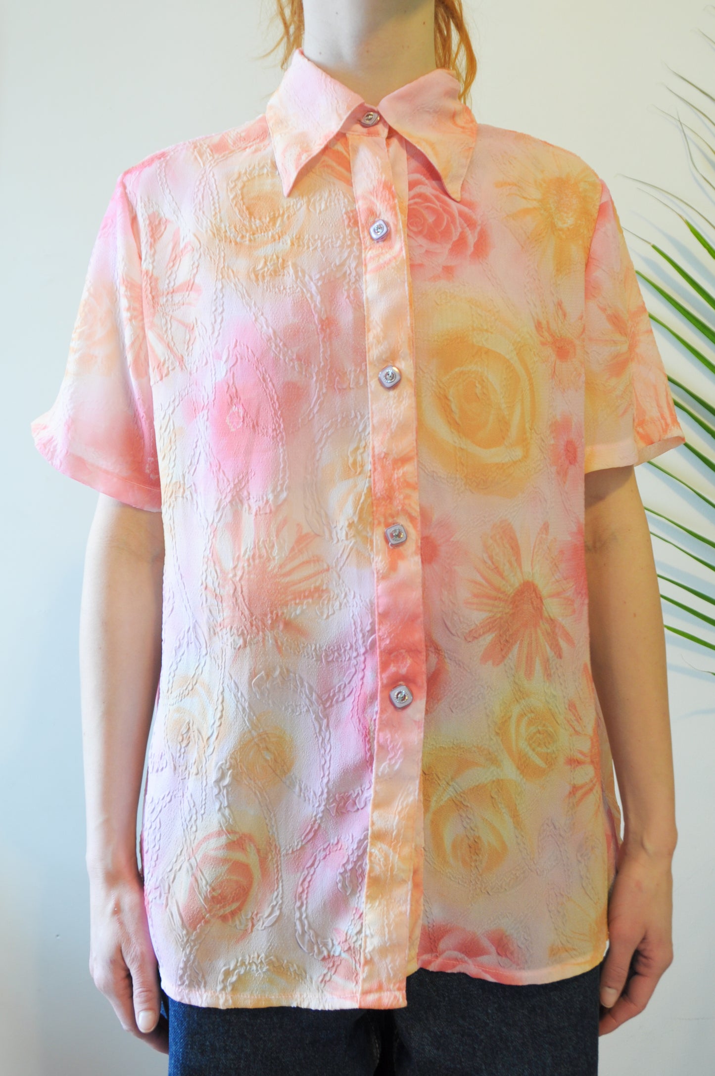 Chemise légère rose et orange
