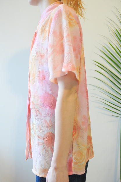 Chemise légère rose et orange