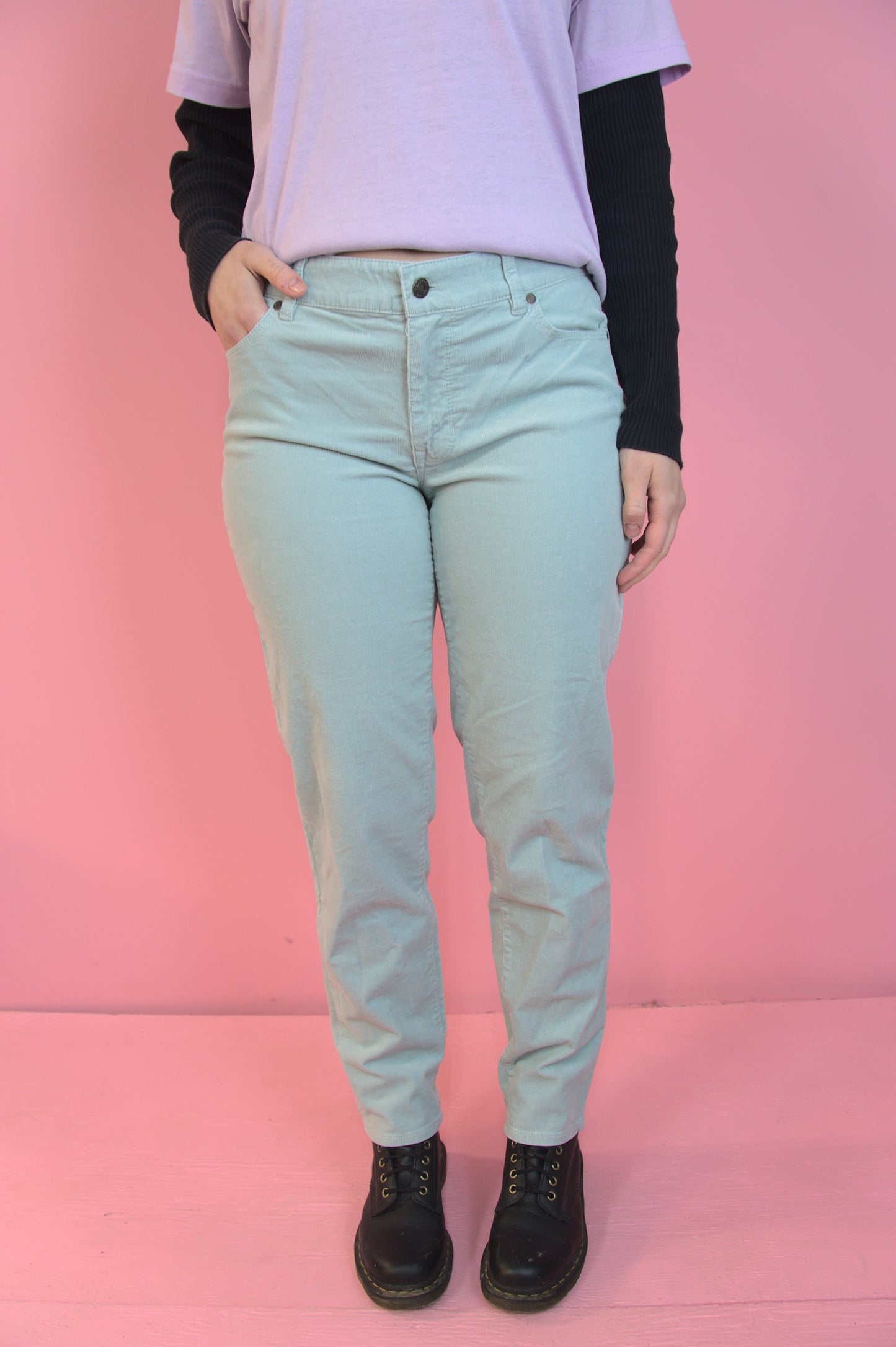 Pantalon petit corduroy bleu léger