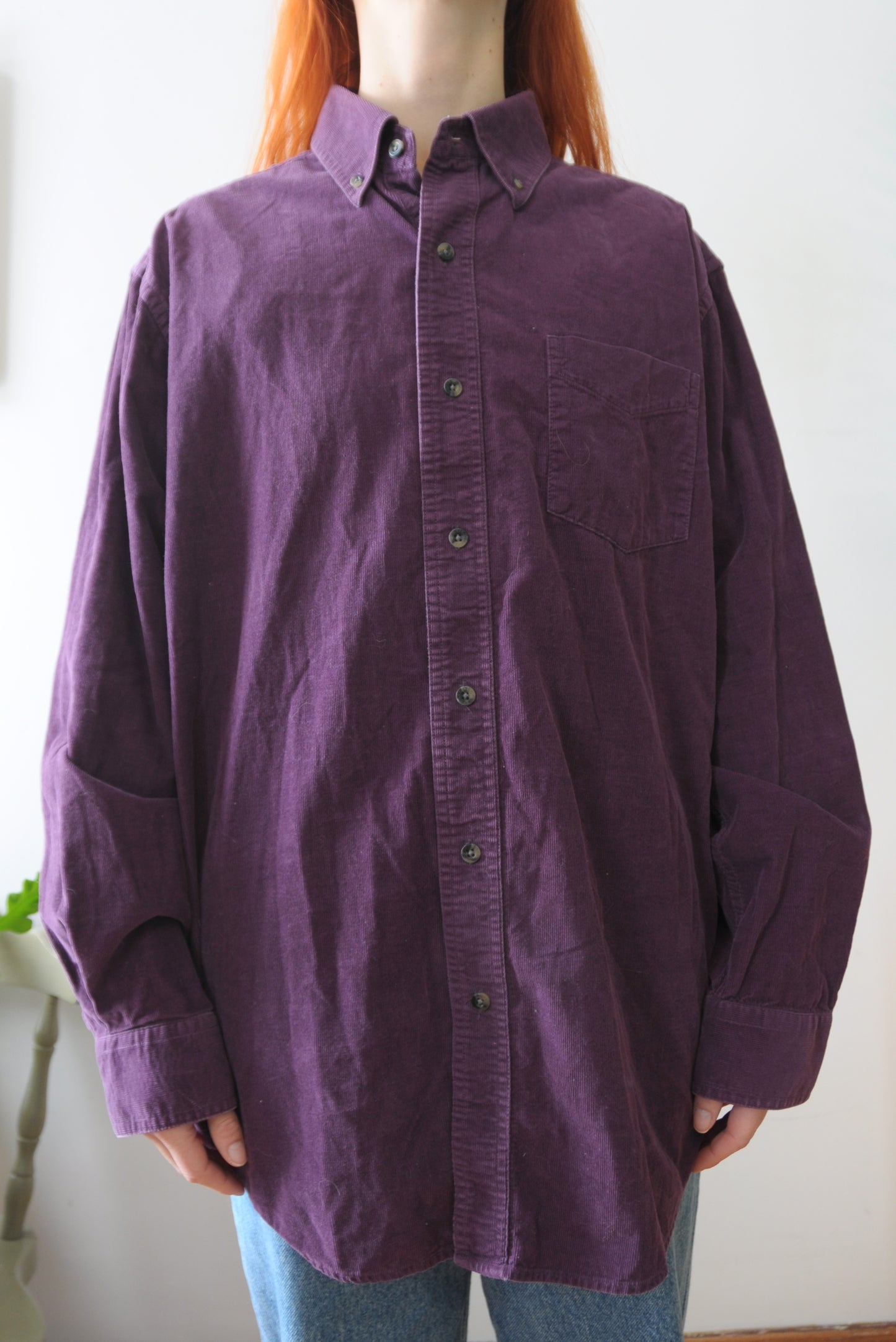 Chemise mauve petit corduroy