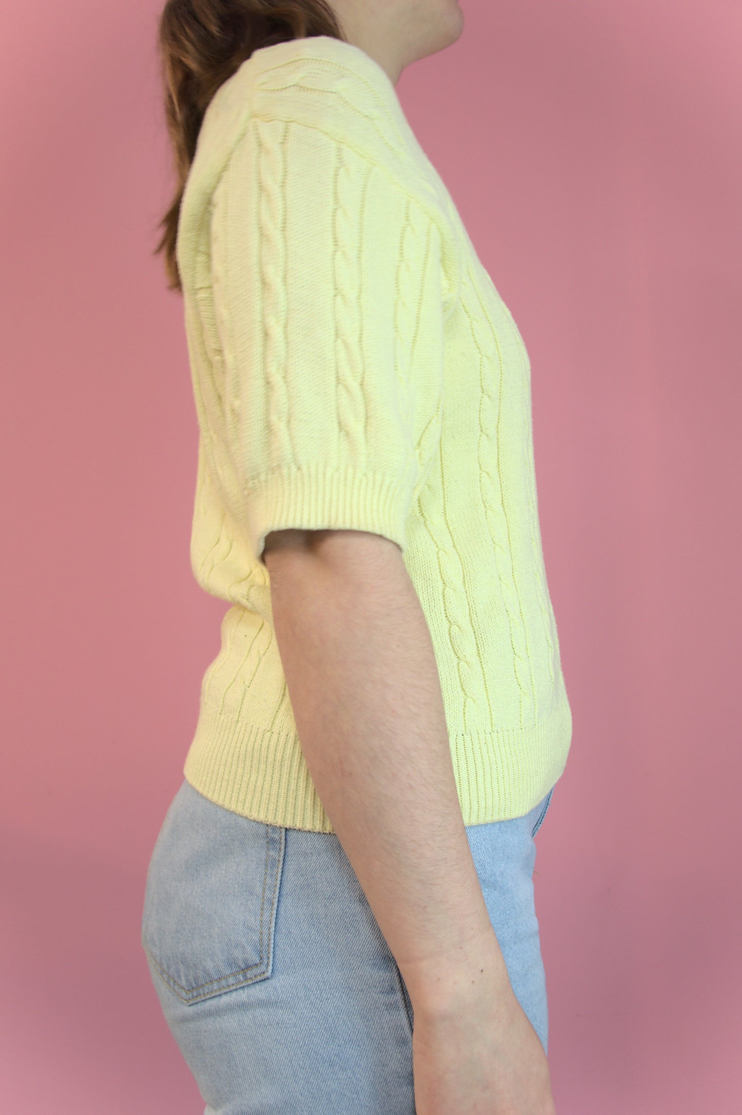 Tricot jaune pastel