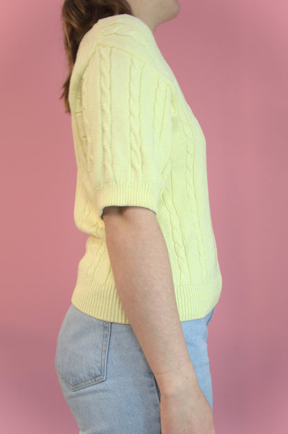 Tricot jaune pastel