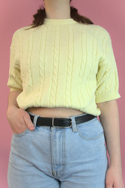 Tricot jaune pastel