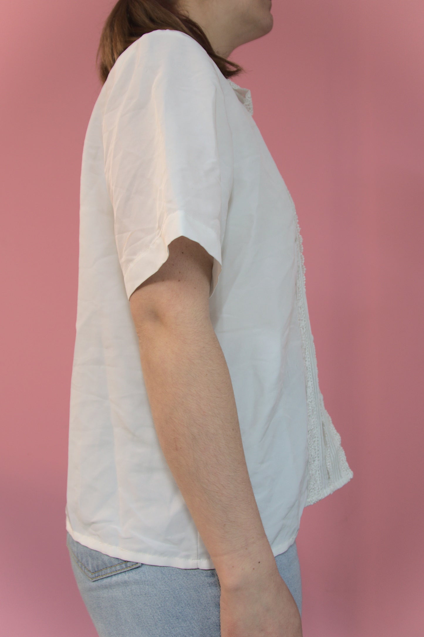 Blouse blanche à dentelle