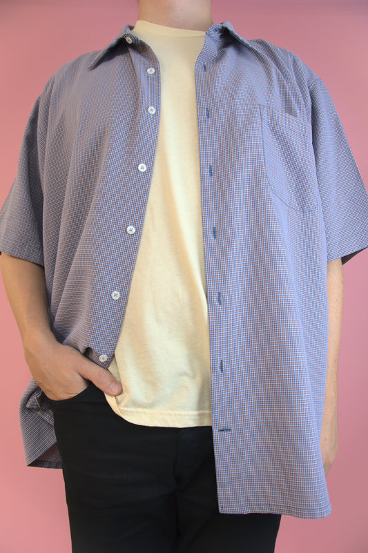 Chemise quadrillée mauve