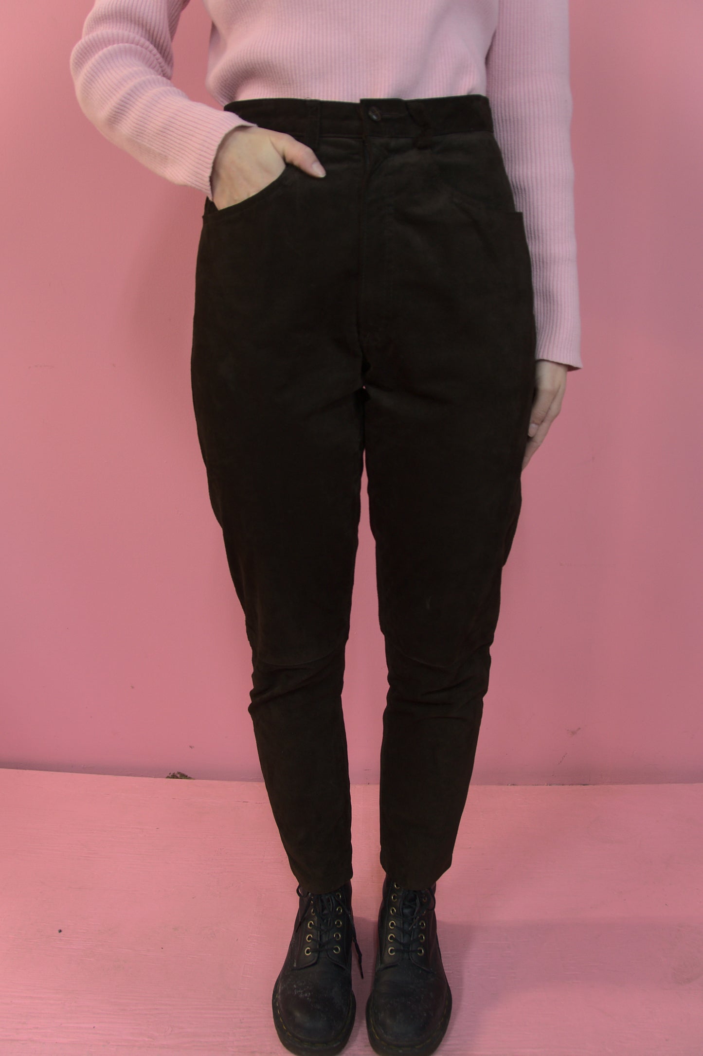Pantalon suède brun