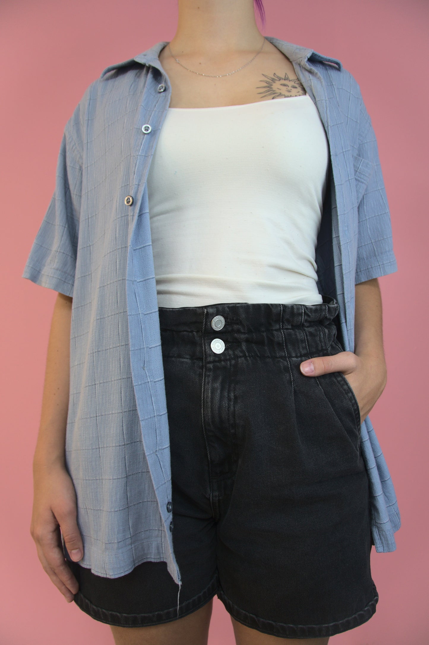 Chemise bleu pique-nique
