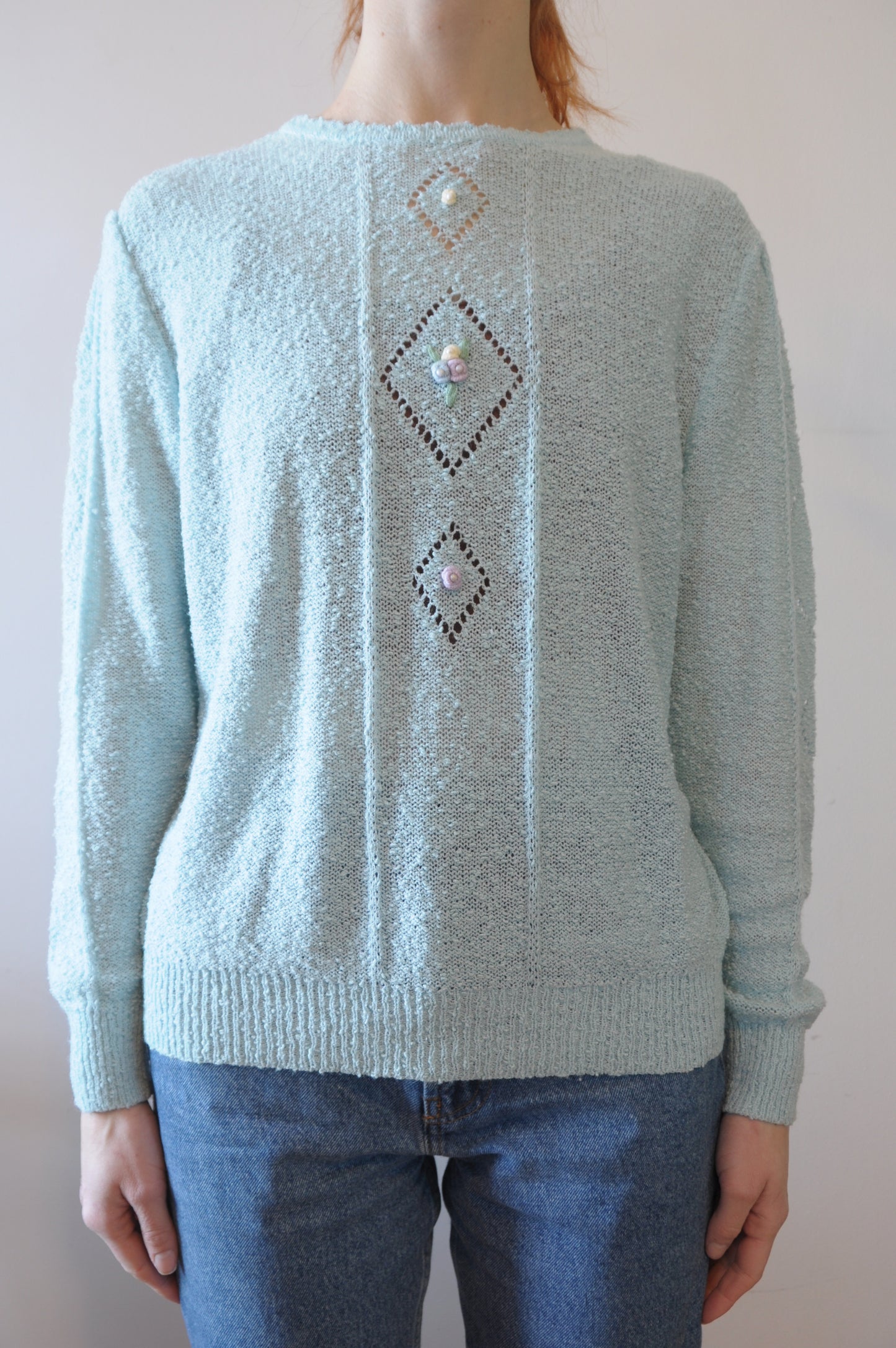Manche longue bleu pastel