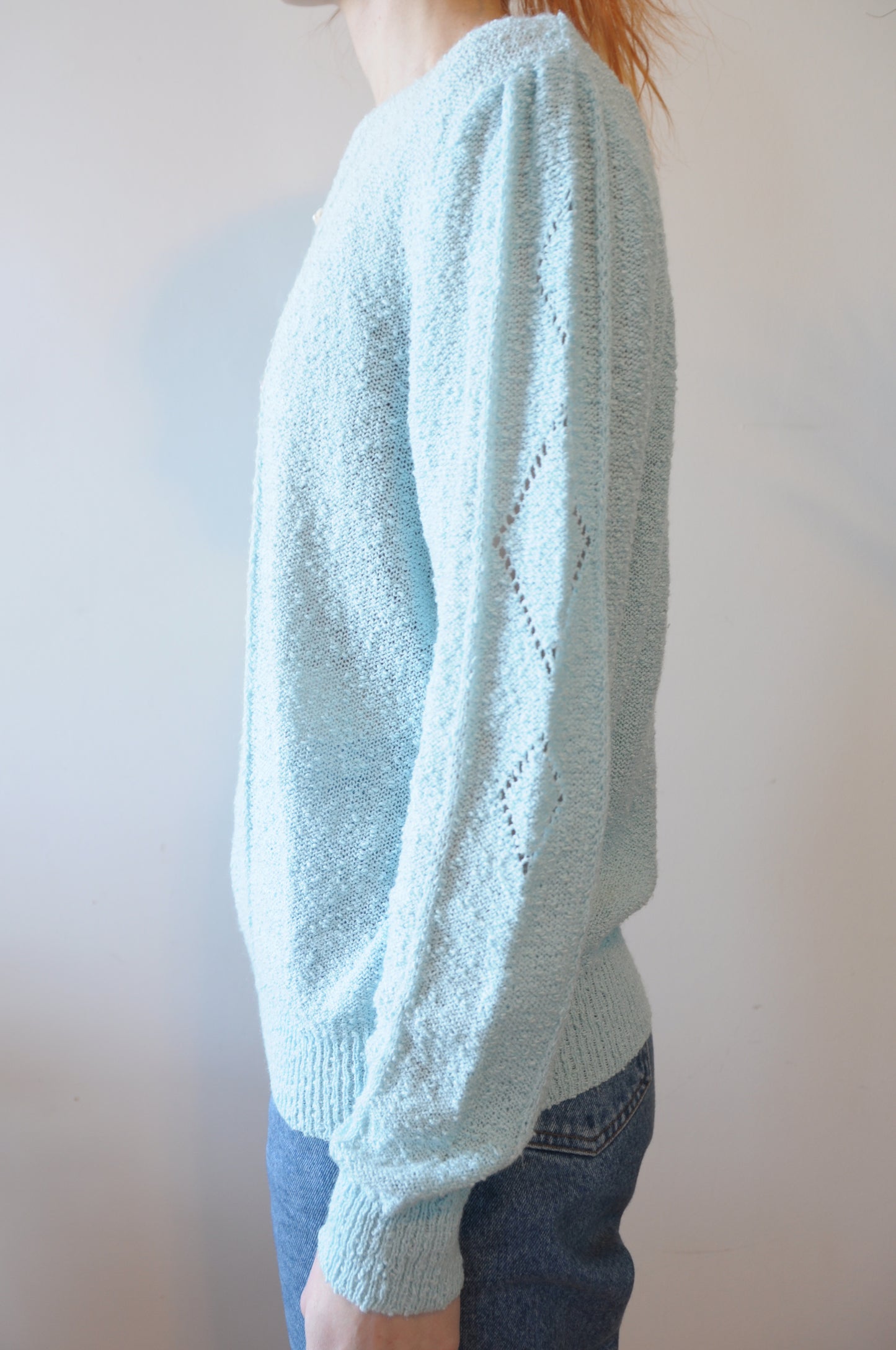 Manche longue bleu pastel