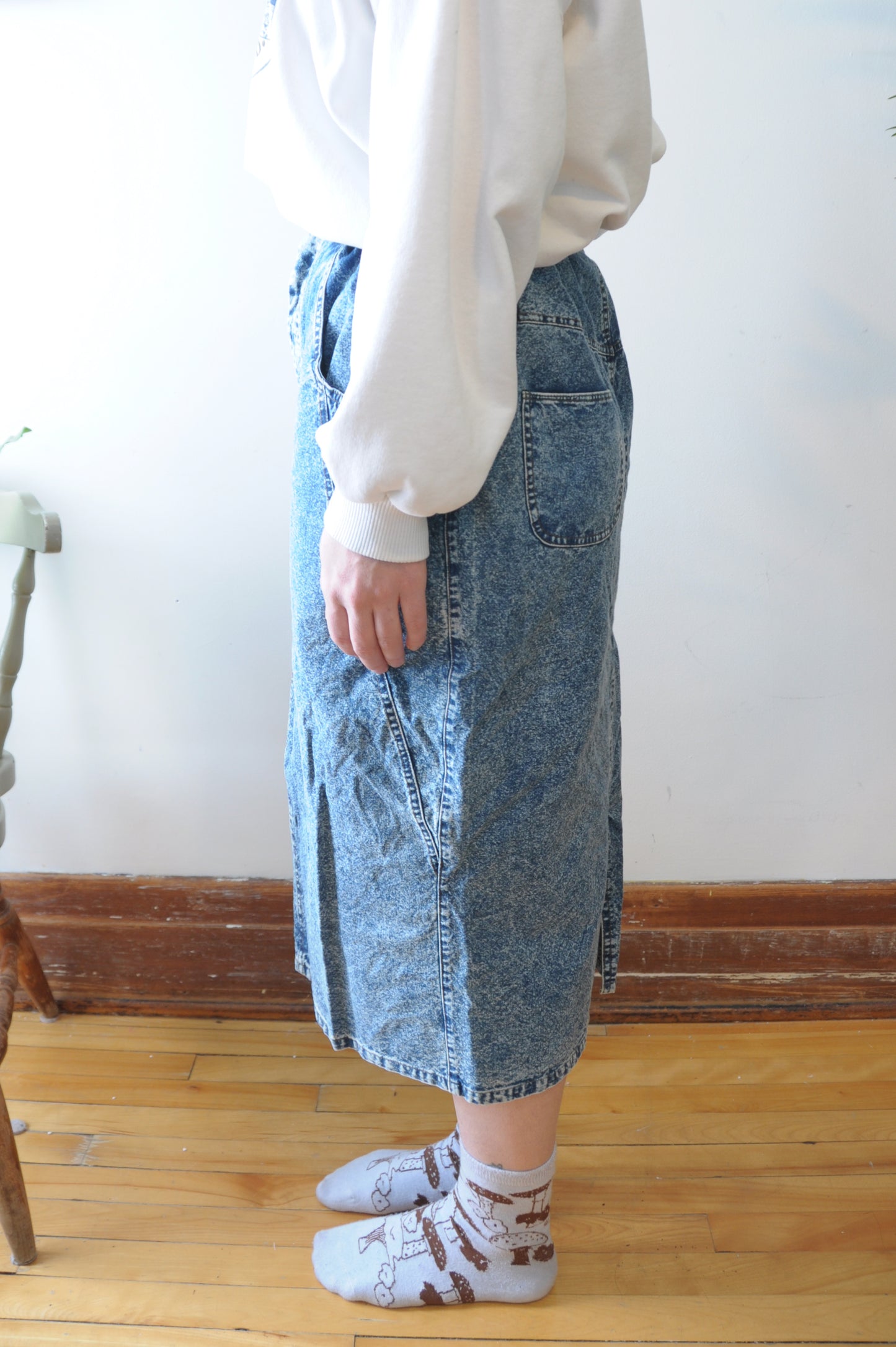 Jupe en jeans délavé