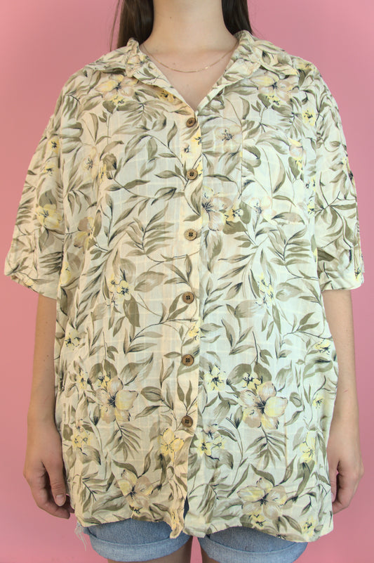 Chemise hibiscus jaunes