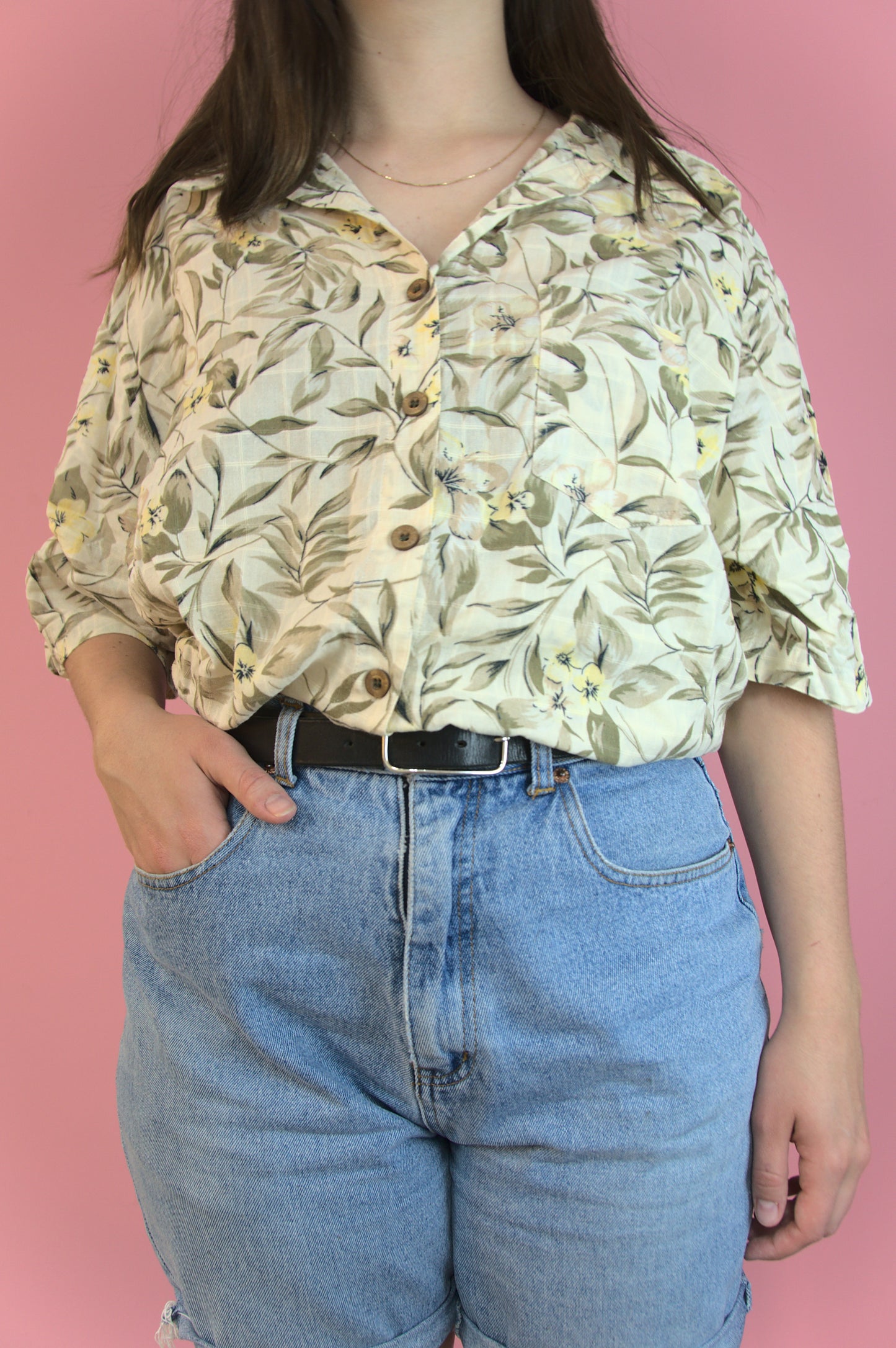 Chemise hibiscus jaunes